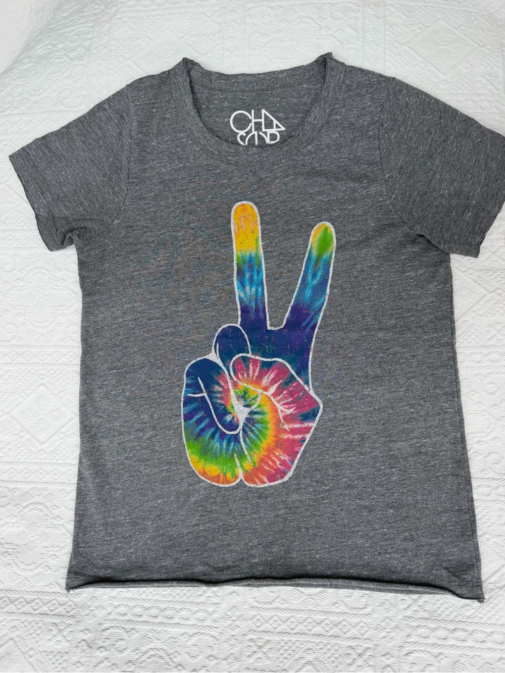 Chaser Peace Rainbow Tie-Dye Tee, XS